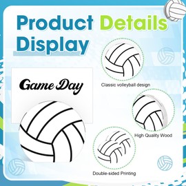 Marspark 20 Pcs Volleyball Place Card Holder Sport Ball Shaped Table Number Holder Wooden Base Picture Clip Memo Stand Photo Display Clip for Tabletop Centerpieces Wedding Birthday Party