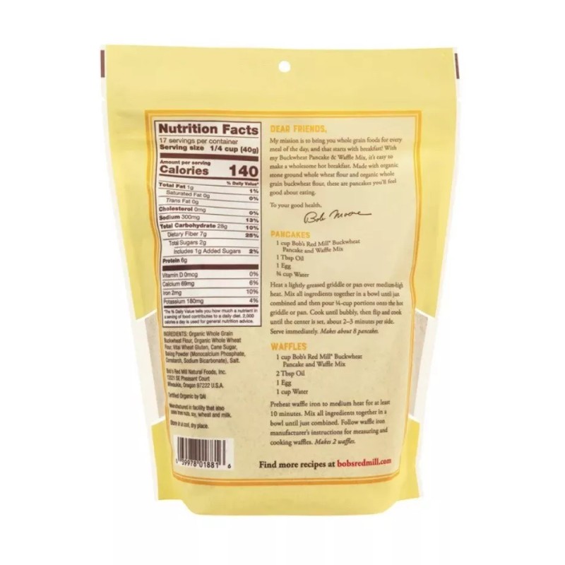 Bob's Red Mill Pancake & Waffle Mix, Buckwheat, 24 oz
