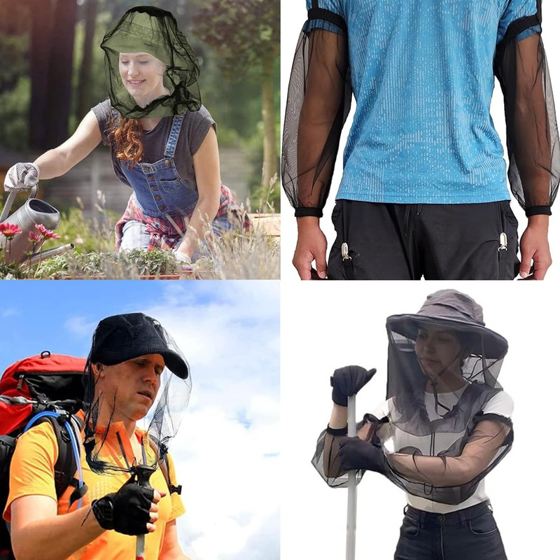 HAOBIN Head Net Mesh Mosquito Net Arm Warmers Mosquito Net