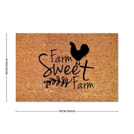 DecStic Farm Sweet Farm Coir Door Mat Christian Scripture Coir Fiber Doormat Farmhouse Thick Durable Non Slip Mat for Indoor Outdoor Porch Home Entryway 24x36in