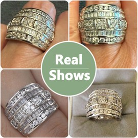 AIHUASI JEWELRY Wide Wedding Bands for women AAAAA Cubic Zirconia Engagement Bridal Eternity Stackable Rings White Gold Size 8