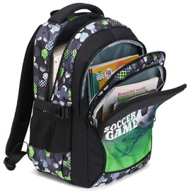 Boys School Bag Teenager School Backpack Teenagers Backpack School Daypacks Kids Large School Bag Waterproof, 9-green