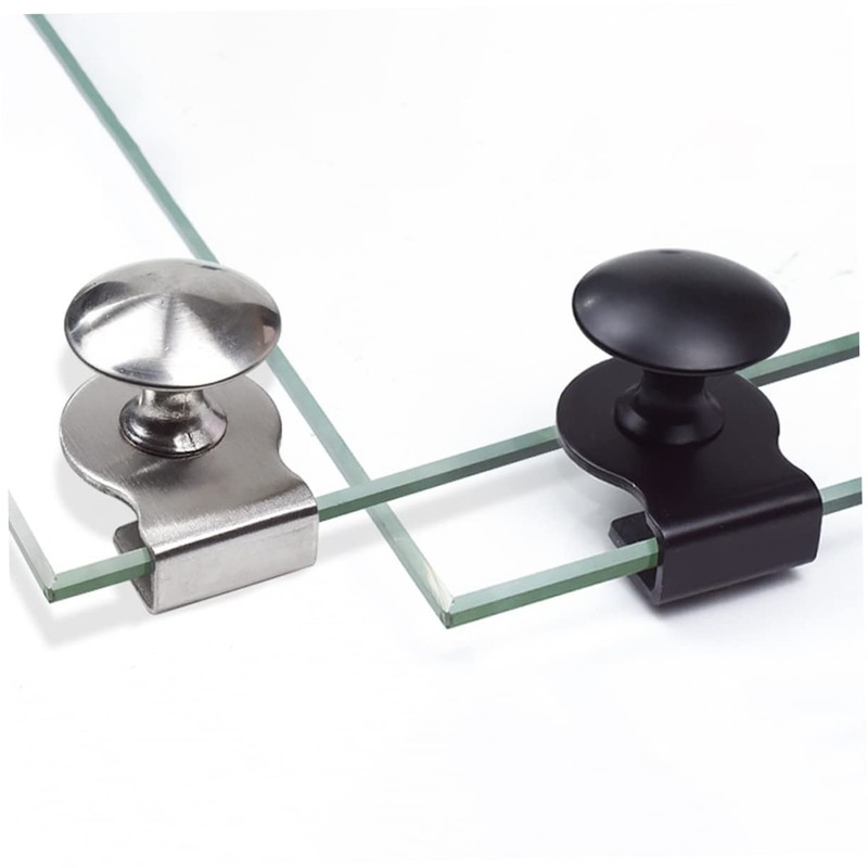 TEHAUX 2pcs Glass Door Pulls Elegant Clamp Handles for Showcase