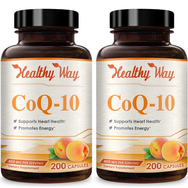 Healthy Way Pure CoQ10 400mg Per Serving (2 Pack)