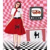 VillbeCoser 10Pcs Sock Hop Outfits Costume Women, 1950s Poodle Skirts,