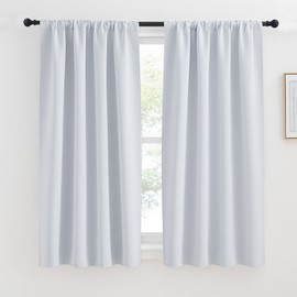 KGORGE Thermal Insulated Blackout Liners - Blackout Curtain Liner for 63 inches Drapes, Light Blocking Curtain Liners for Bedroom Window, Hooks Included, 2 Panels, 45 W by 58 L Inches