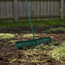 Heavy Duty 46 Inch Lawn Leveling Rake Steel Tines Garden Soil Leveling Toolcolor: Green, Select: 46 x 10 Inch