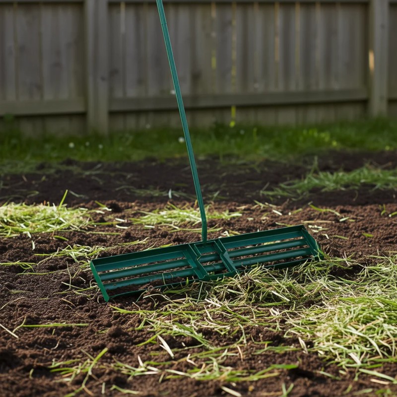 Heavy Duty 46 Inch Lawn Leveling Rake Steel Tines Garden