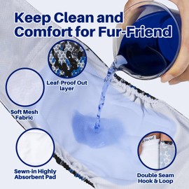 Pet Soft Dog Diapers Male, 5 Pack Male Dog Belly Bands, High Absorbing Washable Males Dog Wraps for Doggie Puppy(Camo, XS)