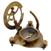 KHUMYAYAD Brass Sundial Compass Nautical Vintage Replica Sundial with Rosewood