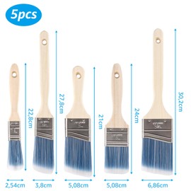 LDHHYH Brush Set Flat Brush 25 mm, 38 mm, 2 Pieces 50 mm, 68 mm, Paint Brush Set 6 Pieces, Paint Brush Set for Painters, Paint Brush Set Flat Brush with Wooden Handle, Flat Brush, Paint Brush, Brush