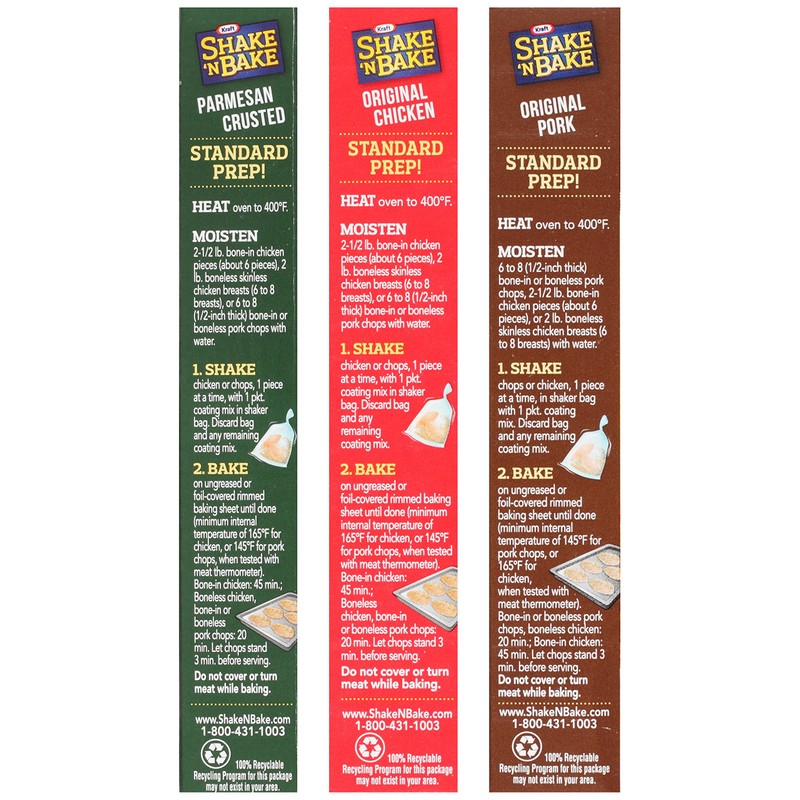 Shake N Bake Variety Bundle: (1) Original Pork 5oz, (1)