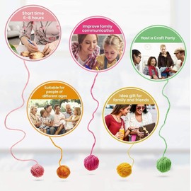 DIY Latch Hook Kits Pillow Christmas Reindeer with Pattern Printed Crochet Yarn Hooking Needlework Tapestry Hook Rug Crafts for Kids and Adults Home Sofa Decoration 43x43cm