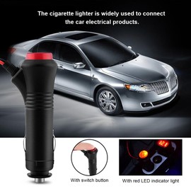 Adaptador de Enchufe del Encendedor de Cigarrillos Macho del Coche Fuente de alimentación del Extensor de Salida, Cable de extensión del Encendedor del Coche con el botón de Encendido