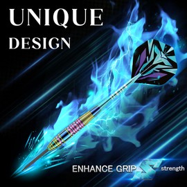 Lavishio Professional Darts Steel Tip Sets, Metal Tip Darts ，Dart Metal Tip Set 3 Aluminum Dart Shafts Steel Tip Dart Set + Extra 3 Dart Flights 3 Replace Plastic Shaft