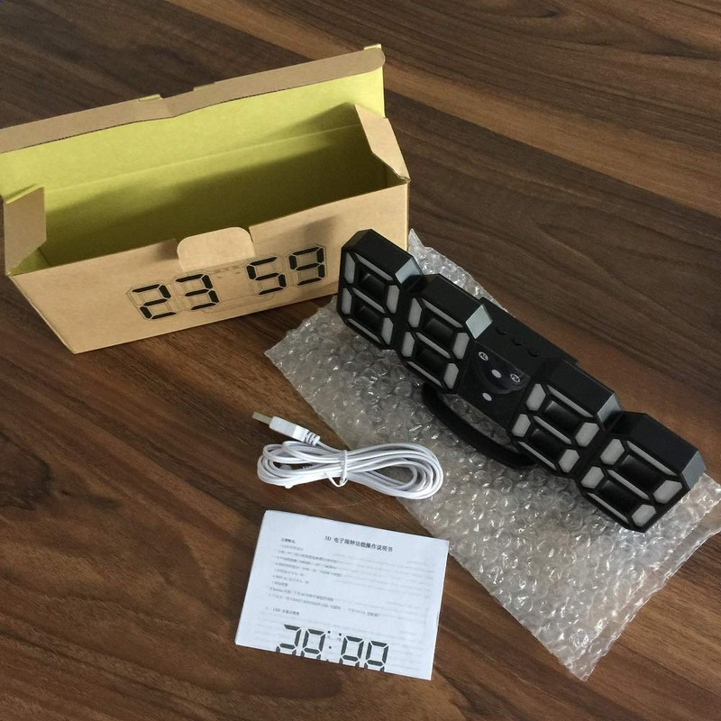 DollaTek 3D LED Digital Alarm Clock with 3 Adjustable Brightness