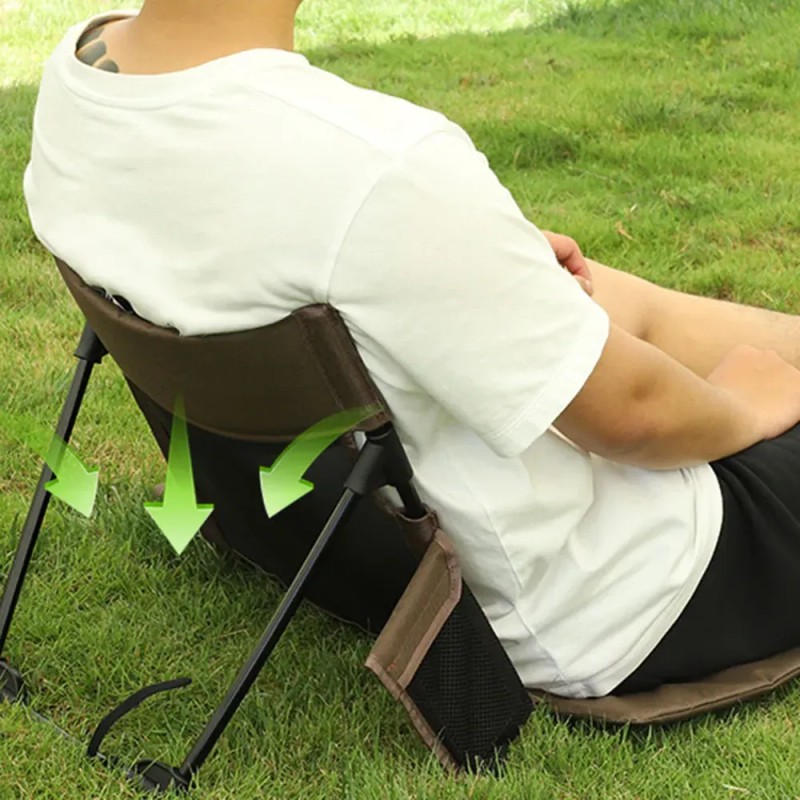 Cojín De Silla De Playa Plegable Portátil Con Respaldo Trans