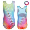 ZNYUNE Girls Leotards for Gymnastics Dancing Ballet Galaxy Fish Scales