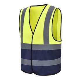 AYKRM 12 Colours Safety Vest, Reflective Safety Vest with Reflective Strips, Work Vest, Yellow and navy