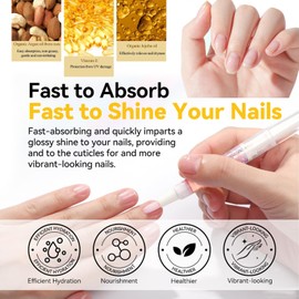 3PCS Cuticle Oil Pen for Nails, Nail Oil Cuticle for Nail Care, Nail Growth Serum Cuticle Softener Nail Pens Natural Ingredients Cuticle Care Deep Nourishment for Preventing Cracking and Drying