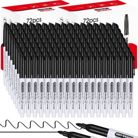 Fine Tip Dry Erase Markers - 144 Pack Black Whiteboard Erasable Markers Bulk for Kids Adults, Ideal for Classroom School Office Home Use on White Board, Non-Toxic Easy Clean