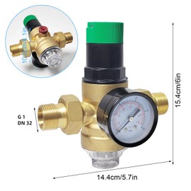 Pressure Regulator Water 1 Inch Pressure Regulator DN 32, Pressure Regulator Water, Brass Water Pressure Reducer Relief Valve for Regulating Water Pressure for Homes, Buildings, Factories