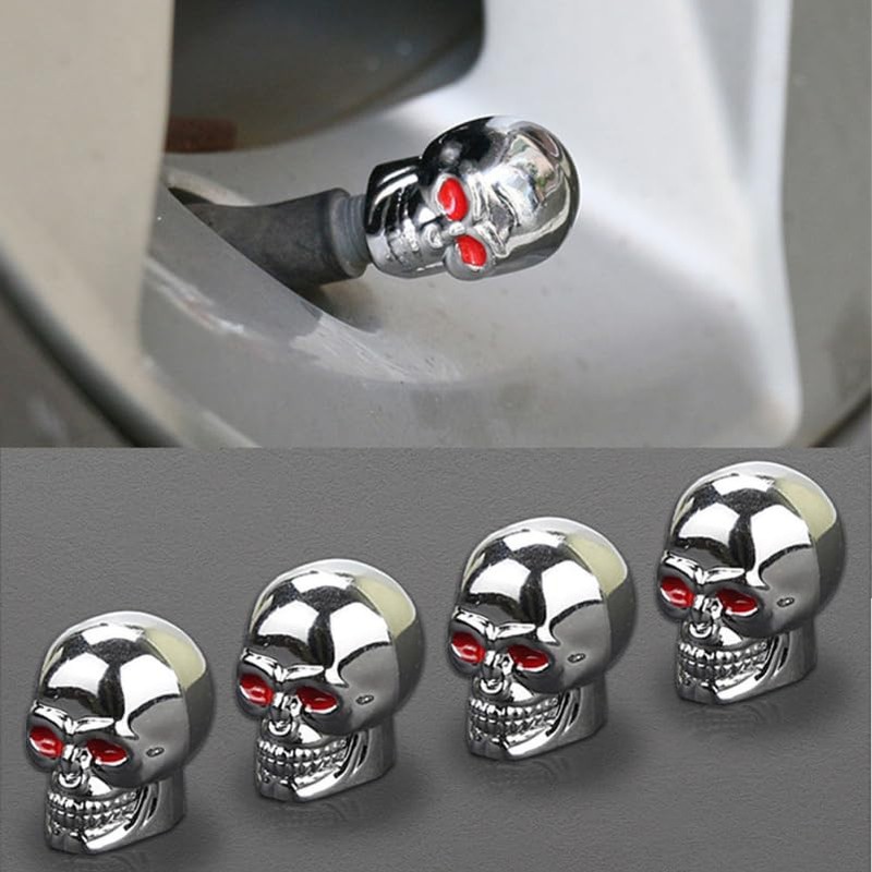 GLEAVI 12 Tapones de Válvula de Calavera: Tapas de Caucho