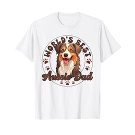 Australian Shepherd Blue Merle Dog Worlds Best Aussie Dad Men Women Kids T-Shirt