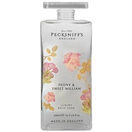Pecksniff's Peony & Sweet William Bath Soak Decanter | 500ml/16.9 Fl Oz