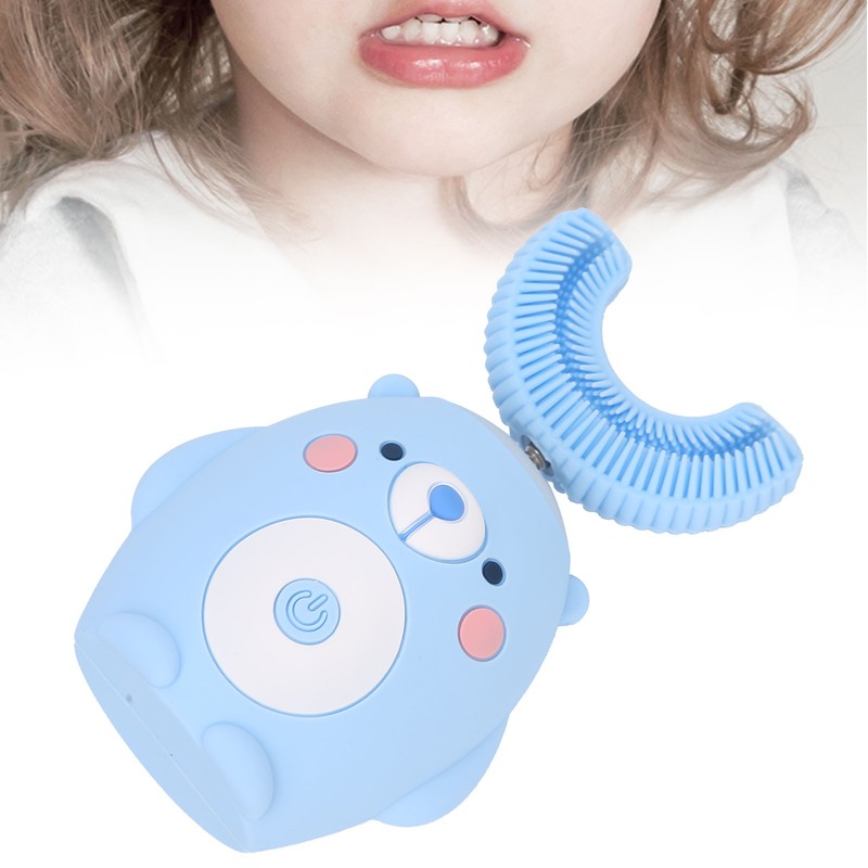 Cute Cartoon Bear Pattern U Shaped Automatic Toothbrush Electric Children