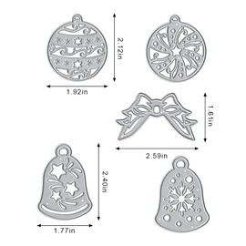 Hying Christmas Bell Bow Cutting Dies for Card Making and Photo Album Decorations, Christmas Globe Light Die Cuts Xmas Jingle Bell Dies Embossing for DIY Scrapbooking Craft