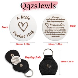 QqzsJewls Pocket Hug Token Long Distance Gifts, Double Sided Stainless Steel Keepsake Graduation Birthday Christmas Gifts, Whenever Doubting, Whenever Doubting
