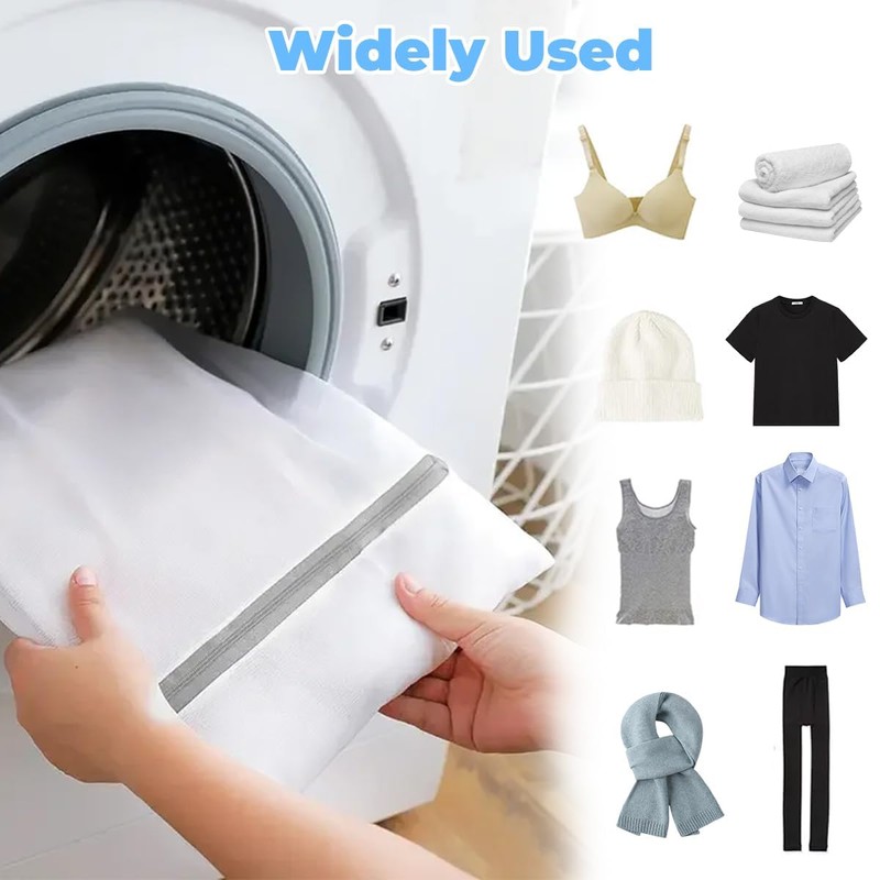8 Pieces Mesh Laundry Bags with Zip 40x30cm Small Washing