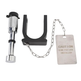 Trailer Lock for Fifth Wheel Coupling with Warning Sign and 2 Keys, Anti Theft Made of Steel and Aluminum for 2 Inch King Pin