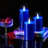 Windshell Blue Flickering Flame Candles (Blue LED Light Source), 3D