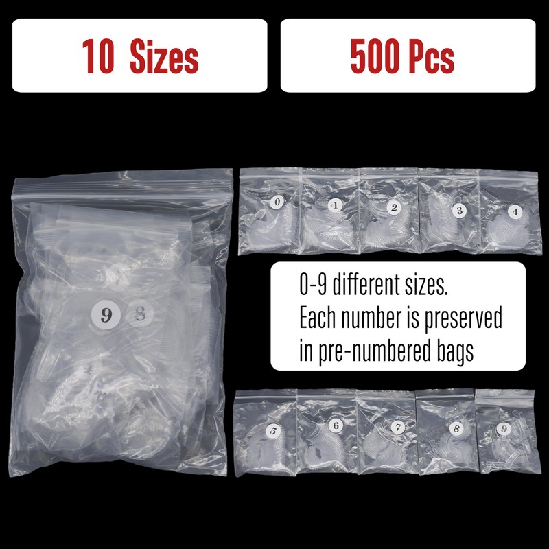 NOVO OVO 500 pcs Extra Long Curved Stiletto Nail Tips,