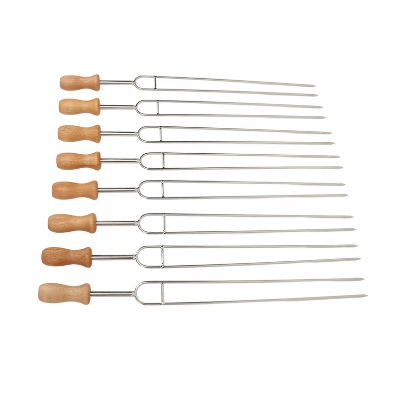 8 Pcs Stainless Steel Barbecue Fork Roasting Stick with Temperature
