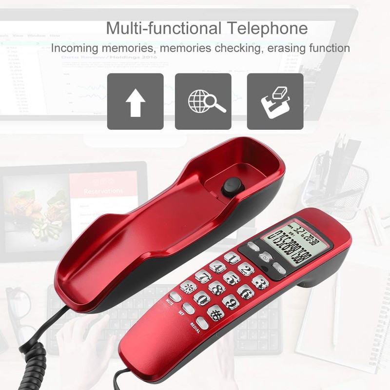LCD Display Telephone, Landline Telephone, Home Telephone, Wired Mini Phone,