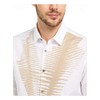 Alfani Mens Shirt Beige Button Down Abstract Print White XL