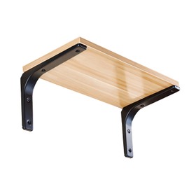 Homeme Shelf Bracket, L-Shaped Bracket, Stainless Steel, Load Capacity: 55.1 - 165.3 lbs (25 - 75 kg), Set of 2, Wall, Shelf, Shelf Support, Hardware, Screws Included, Black, 3.9 inches (10 cm)