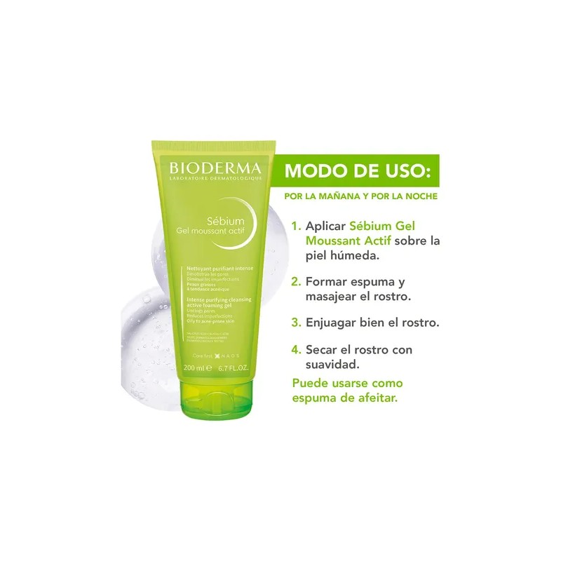 Bioderma Sébium Gel Moussant Actif Antiacné, Piel Mixta A Gr