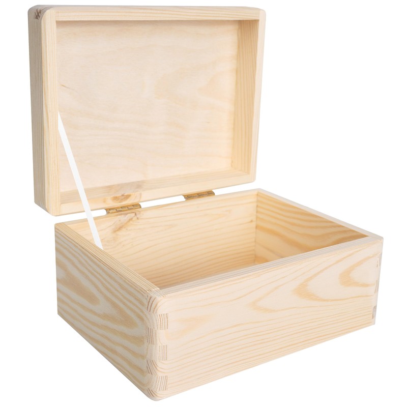 Creative Deco Wooden Box with Lid, 19.5 x 15 x