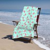 Makachen Microfiber Striped Blue Pink Flamingo Beach Towel Blanket,Sand Free