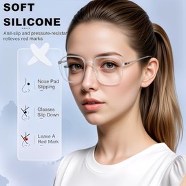 Eyeglass Nose Pads,40Pack Silicone Nose Pads for Glasses,Professional Adhesive Glasses Noses Grips Non Slip for Eyeglasses Sunglasses,1mm,Clear