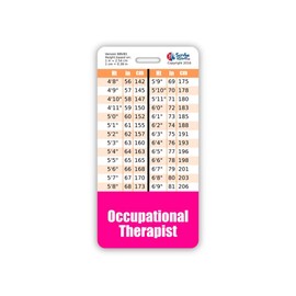 Occupational Therapist Badge Buddy Vertical w/Height & Weight Conversion Charts (Standard, Pink)
