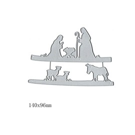 2pc Christmas a Savior is Born Metal Die Cuts,Merry Christmas Party Deer Horse Invitation Cutting Dies Cut Stencils DIY Scrapbooking Photo Album Decorative Embossing Paper Card Making
