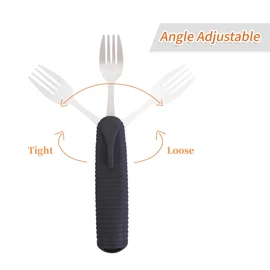 Forzaddik Adaptive Utensils Spoons Forks Set,Open Handle Design Provides Several Positions for Arthritis, Disabled People, Elderly (1 Set)