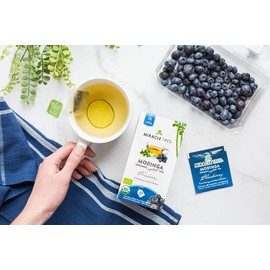 Miracle Tree - 6 Count of Organic Moringa Superfood Tea, 25 Individually Sealed Tea Bags, Blueberry (Keto, Detox, Energy/Immunity Booster, Vegan, Gluten-Free, Organic, Non-GMO, Caffeine-Free)