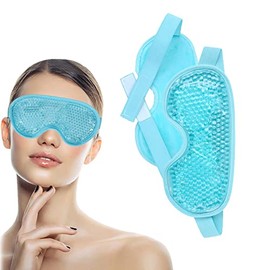 Antifaz para Ojos de Gel, Mascara para Ojos Dormir Reutilizable, con Respaldo de Felpa Suave, Puede Aplicarse en Frío/Caliente, para Reducir Bolsas Bajo los Ojos,Ojeras,Migraña,Alivio del Estrés –Azul