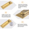 MOROBOR 2pcs Square Brushed Gold Flush Pulls Recessed Finger Pulls,